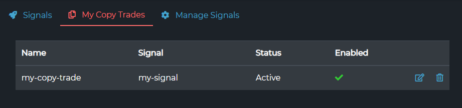 My Copy Trades — now enabled