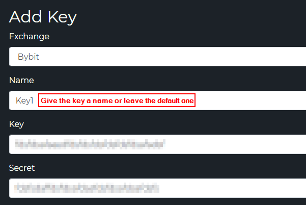 Bybit API key and secret