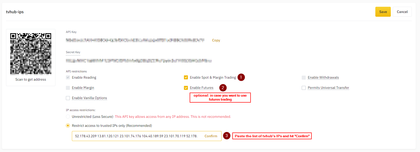 Binance API key permissions